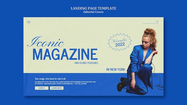 Editorial Magazine Launch Landing Page Template