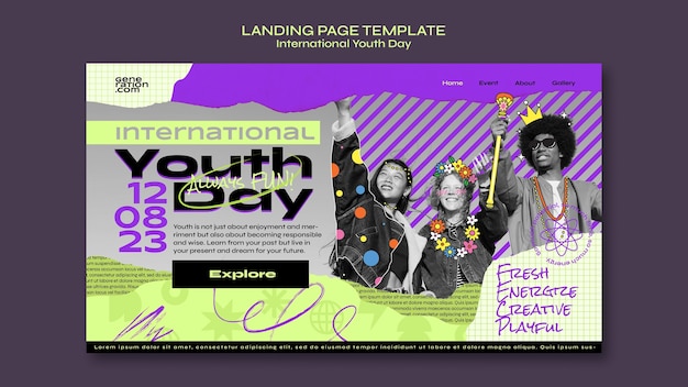 International Youth Day Landing Page Free Stock Photos