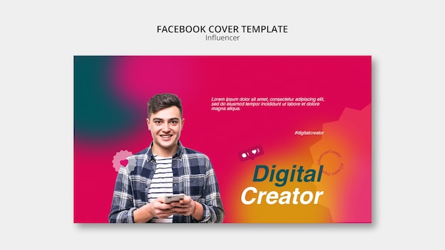 Influencer Content Facebook Cover Template