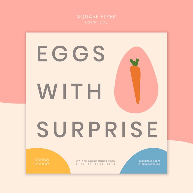 Easter Square Flyer Template for Free Download