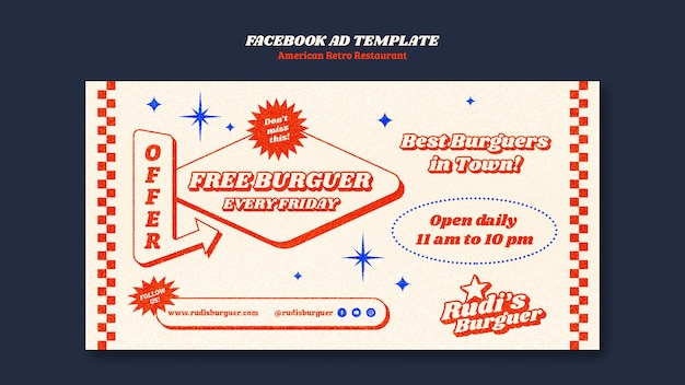 American Retro Restaurant Template for Free Download