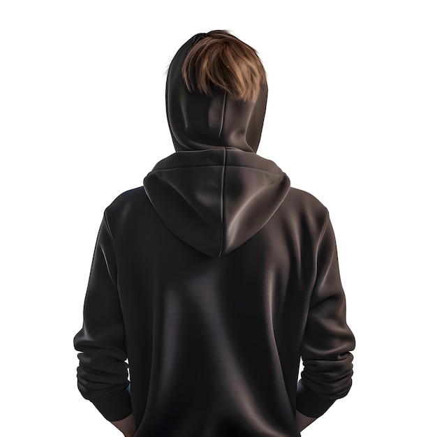 Man in Black Hoodie on White Background 3D Illustration