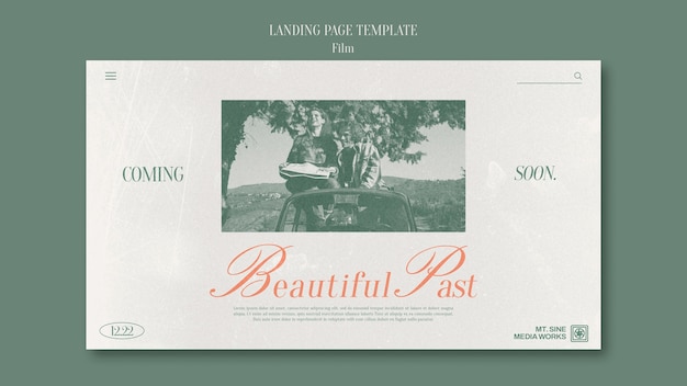 Modern vintage style film landing page