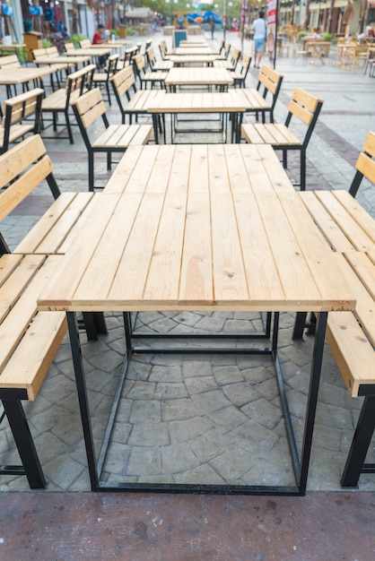 Empty table and chair in restaurant