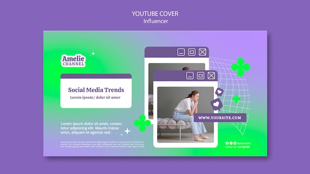 Social Media Influencer YouTube Cover Template