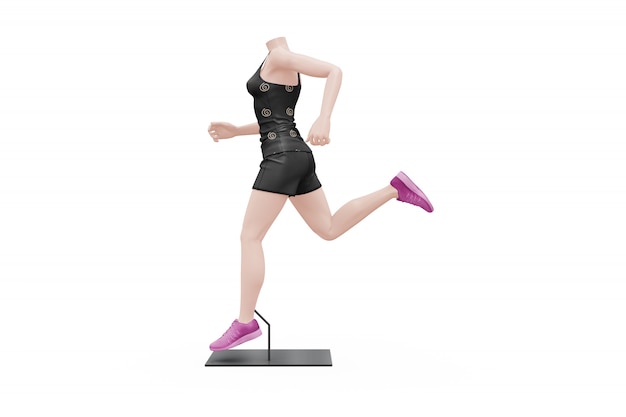 Female Sport Outfit Mock-Up Isolated