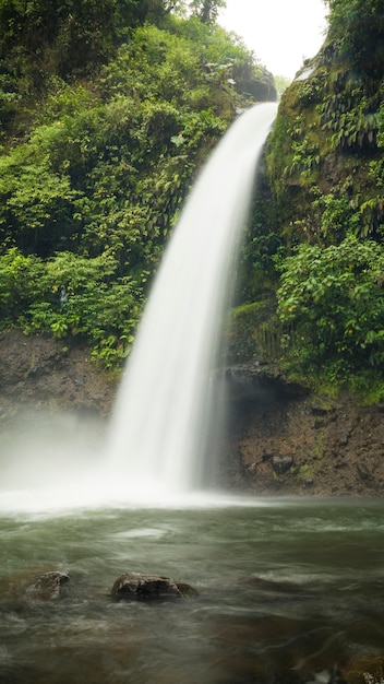 Waterfall in beautiful Costa Rican rainforest