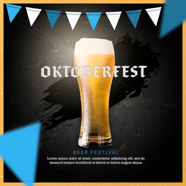 Oktoberfest Beer Mug Flat Design