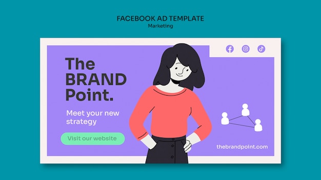 Flat Design Marketing Template – Free Download