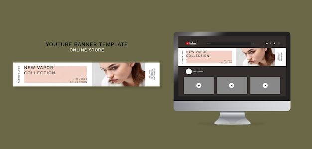 Minimalistic Horizontal Youtube Banner for Online Fashion Store