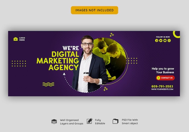 Corporate Facebook Cover Template for Digital Marketing Agency