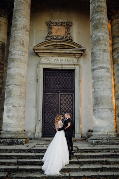 Beautiful Couple Posing on Their Wedding Day