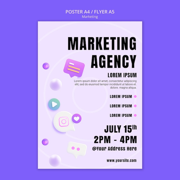 Gradient marketing strategy poster template