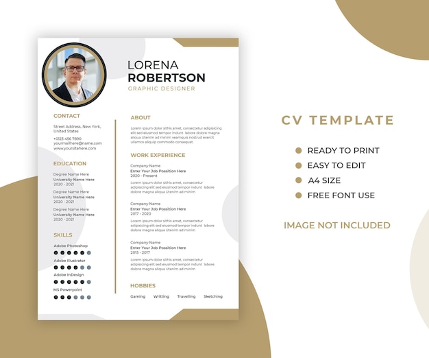 Professional Minimal and Modern Resume or CV Template