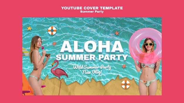 Summer Party YouTube Cover Template – Free Download