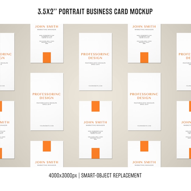 Portrait Business Card Mockup – Free Download