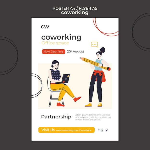 Co-Working Horizontal Print Template