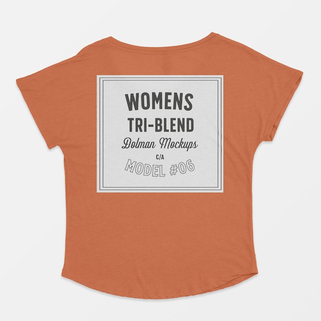 Womens Triblend Dolman Mockup for Free Download