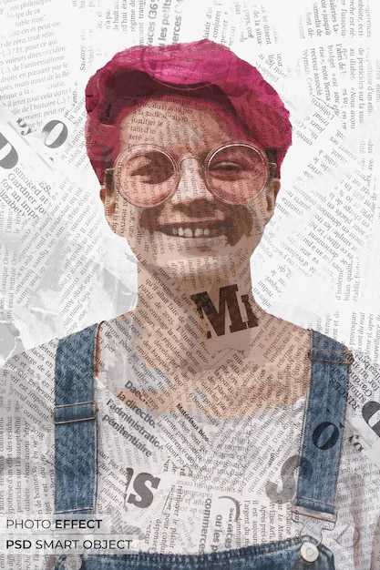 Medium Shot Woman with Newspaper Effect