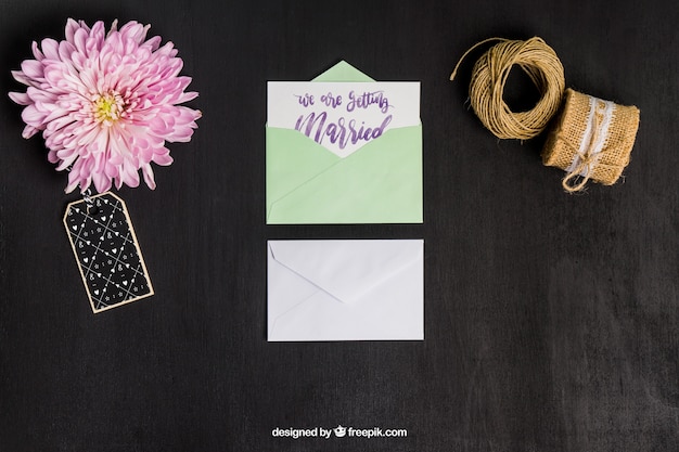 Stationery Wedding Mockup: Free Download