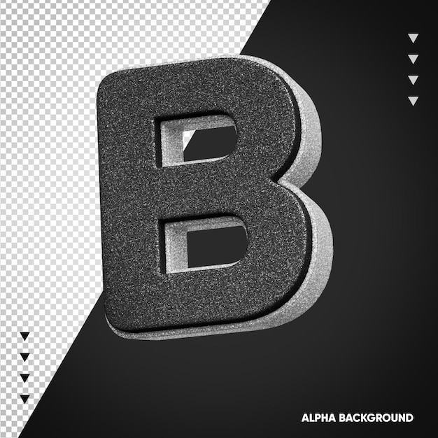 3D White and Black Letter B – Free Download