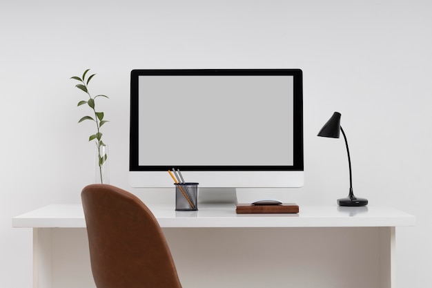 Business Desk Concept with Monitor – Free Stock Photo