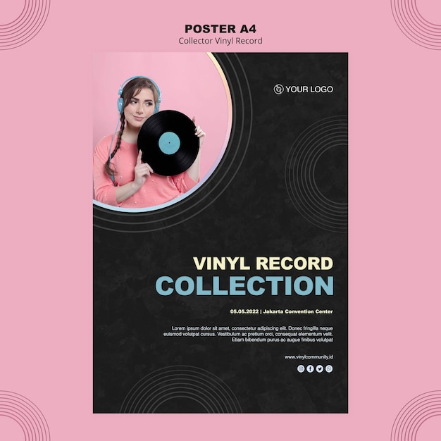 Vinyl Record Poster Template for Free Download