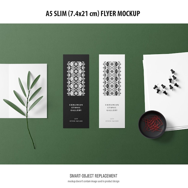 A5 Slim Flyer Mockup Free Download