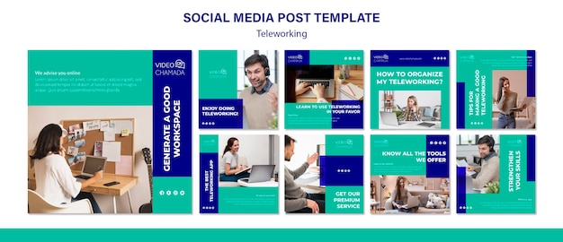 Teleworking Social Media Post Template