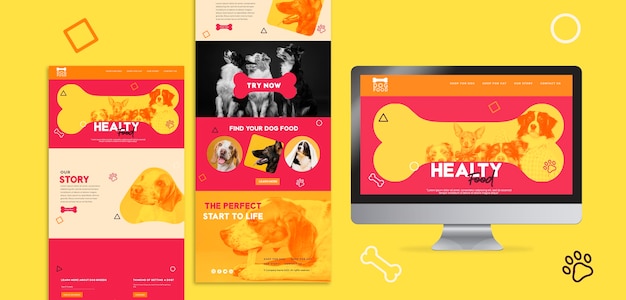 Snack dog food landing page template