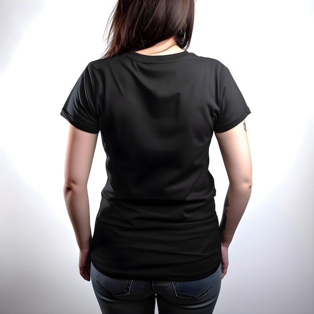 Blank Black T-Shirt PSD Template for Your Logo or Design