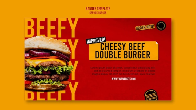 Grunge Burger Banner Template