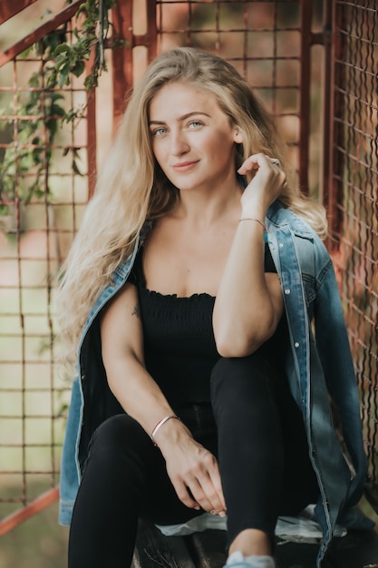 Vertical Shot of Beautiful Smiling Woman