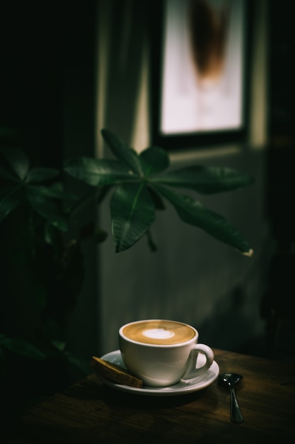 Cup of well made latte with art on foam – Free Stock Photo