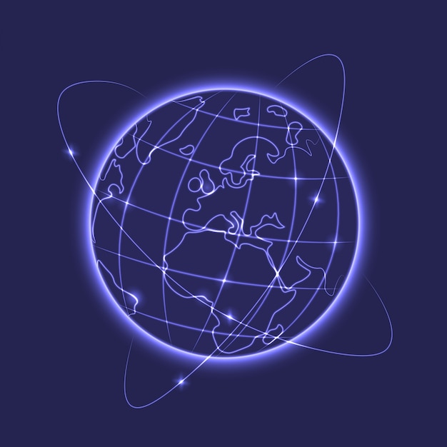 Glowing Earth Vector Illustration for Free Download