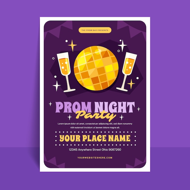 Flat Prom Vertical Flyer Template – Download for Free