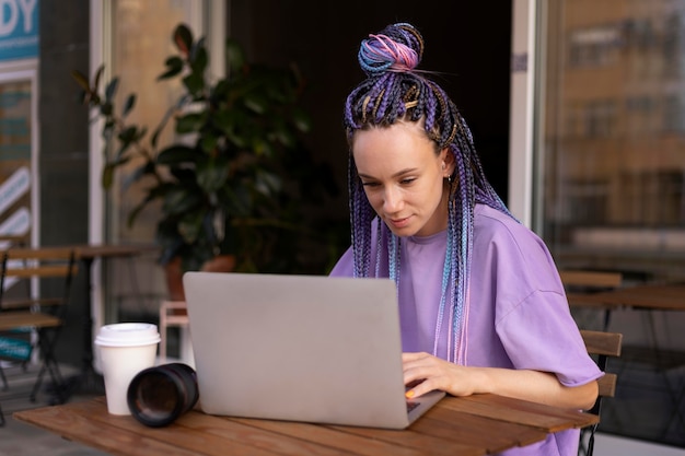 Woman editing her product photos