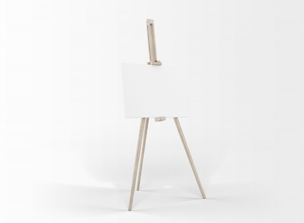 Art Canvas in an Easel Isolated on White