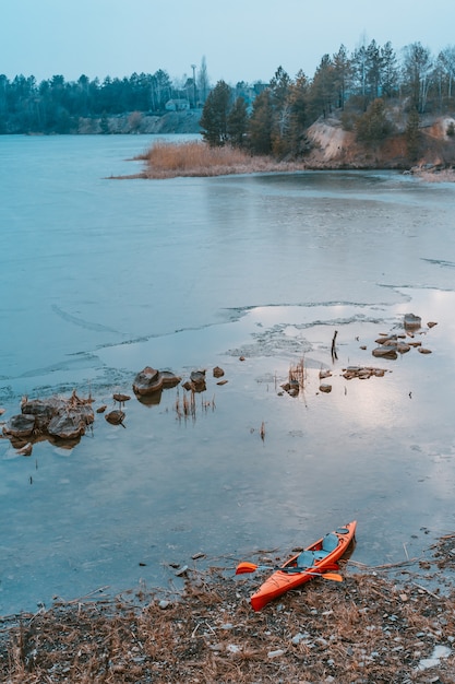 Wild Beach: Kayak on a Lake – Free Stock Photo