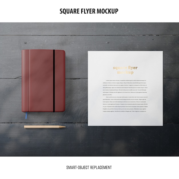 Square Flyer Mockup for Free Download