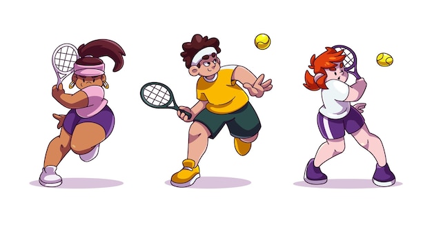 Woman and man character tennis sport player vector