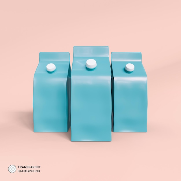 Milk Carton Icon Isolated 3D Render Illustration