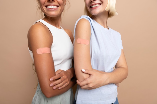 Close up on person after being vaccinated