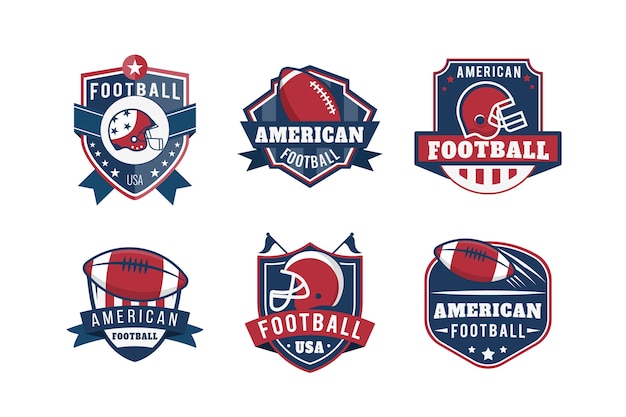 American Football Badges Retro Design Templates for Free Download