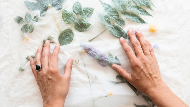 Cloth Pigmented with Green Leaves – Free Download