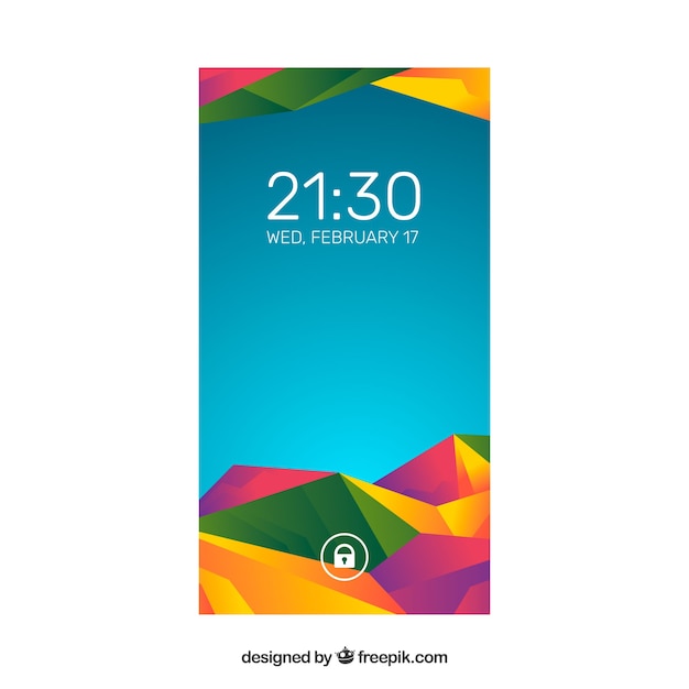 Pretty Modern Colorful Abstract Wallpaper of Mobile – Vector Templates