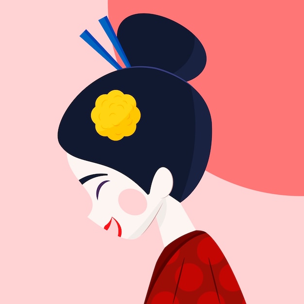 Hand drawn Geisha illustration