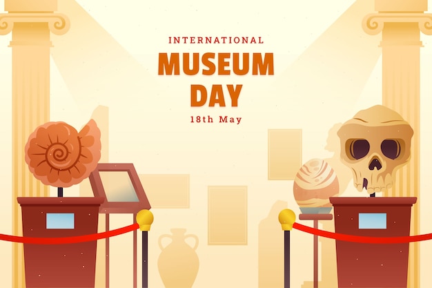 International Museum Day – Gradient Background Free Download