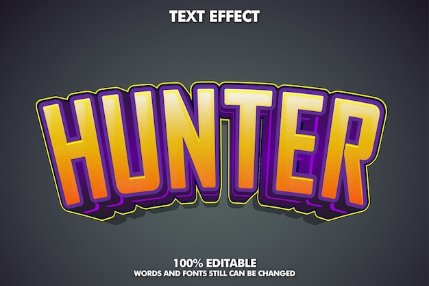 Hunter text effect for sticker – Free download