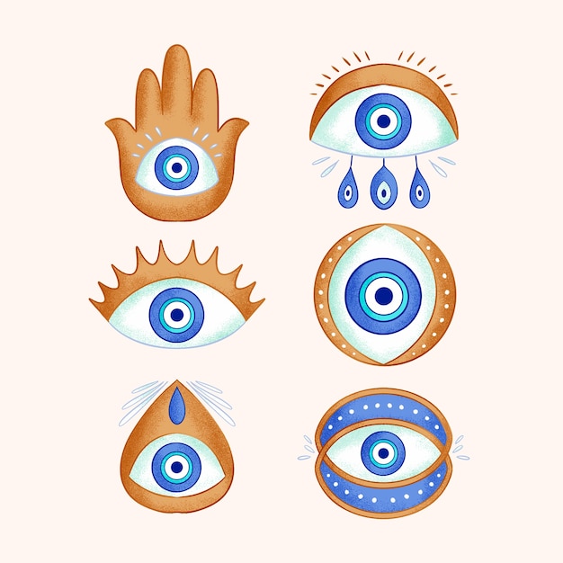 Hand Drawn Evil Eye Symbols